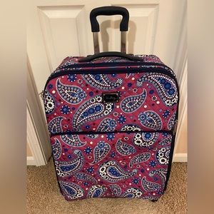 Vera Bradley Purple Paisley 27” Spinner Rolling Luggage